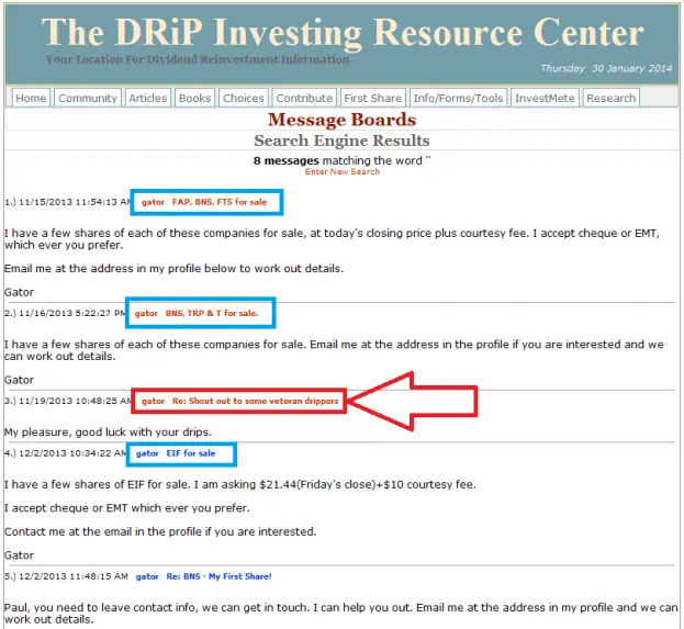 13 - How to buy a share on the DRIP Investing Resource Center's share exchange