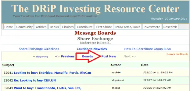 19 - How to buy a share on the DRIP Investing Resource Center's share exchange