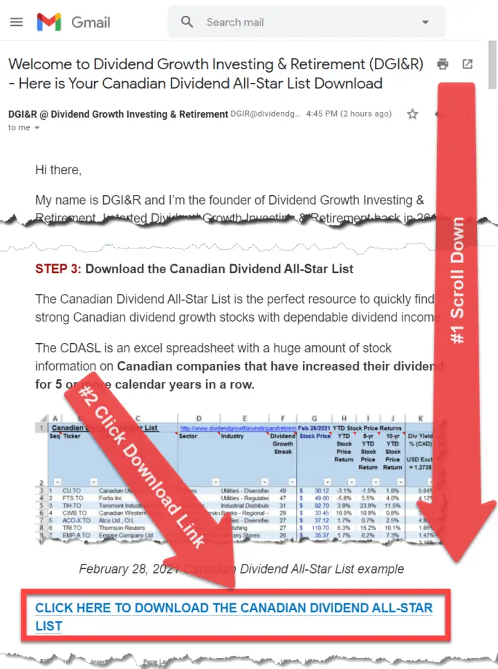 How to Download the Canadian Dividend All-Star List from the Welcome Email